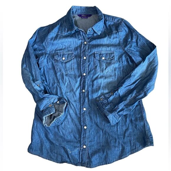 Miley Cyrus Denim Shirt - Picture 1 of 5